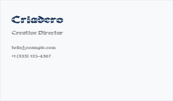 Criadero Business Card
