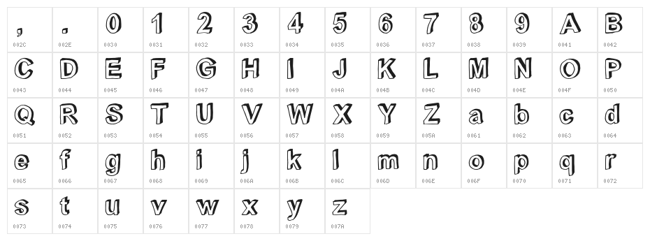 Crialblack Character Map