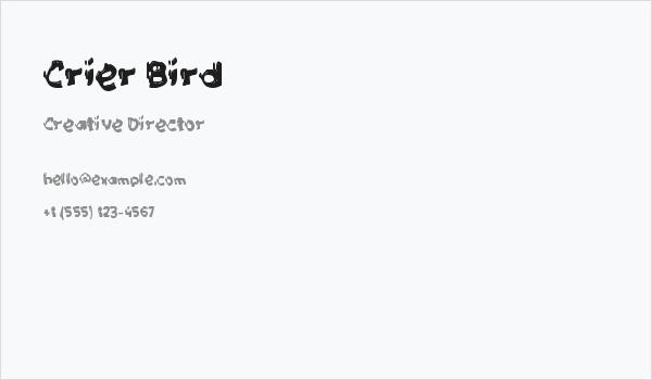 Crier Bird Business Card