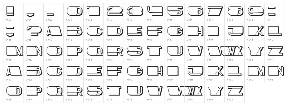 Crime Hollow Regular Character Map