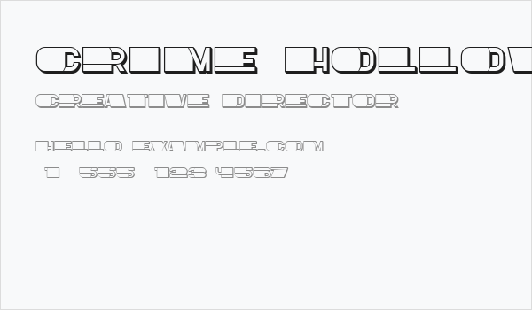 Crime Hollow Regular Business Card