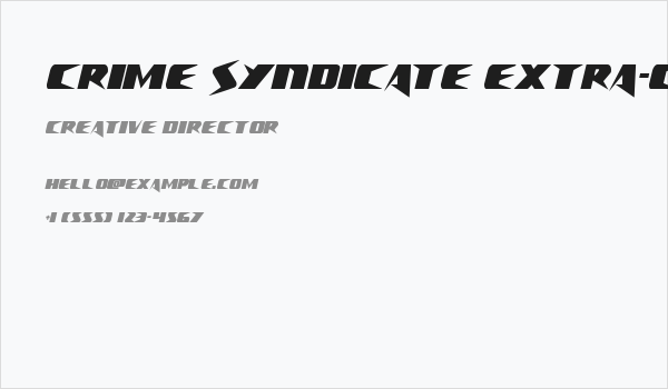 Crime Syndicate Extra-condensed Business Card