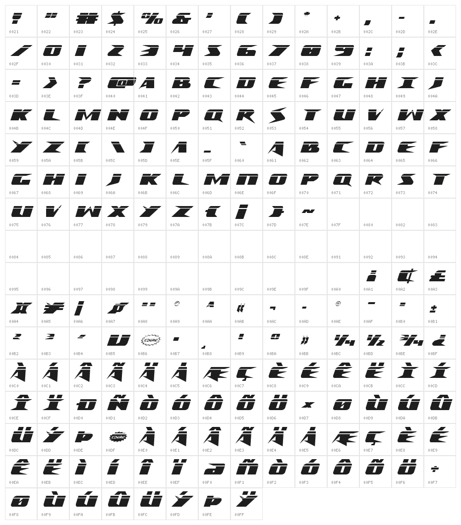 Crime Syndicate Laser Regular Character Map