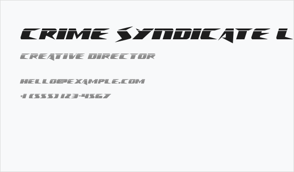Crime Syndicate Laser Regular Business Card