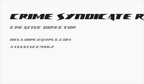 Crime Syndicate Regular Business Card