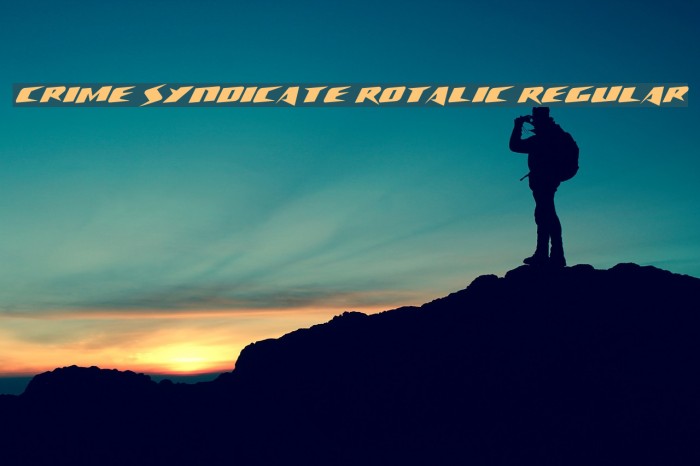 Crime Syndicate Rotalic Regular Font examples