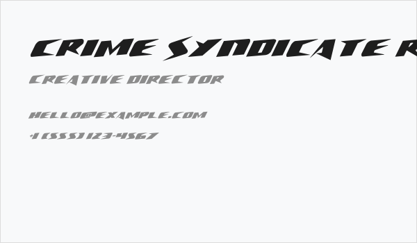 Crime Syndicate Rotalic Regular Business Card