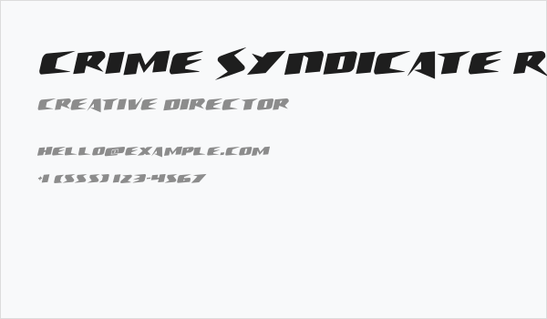 Crime Syndicate Rotate Regular Business Card