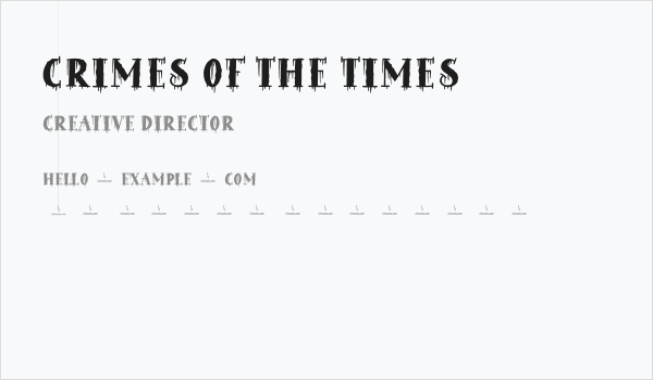 Crimes of the Times Business Card