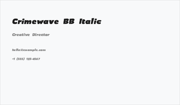 Crimewave BB Italic Business Card