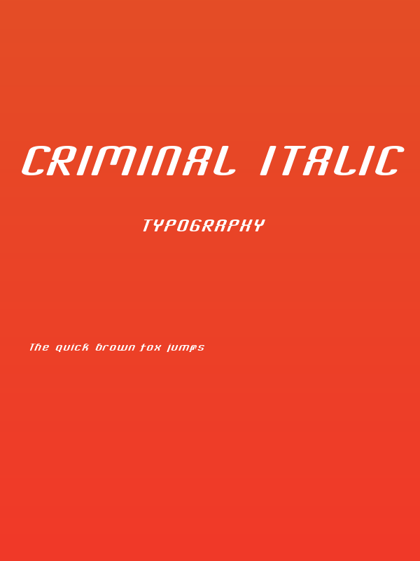 Criminal Italic Poster
