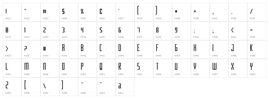 Criminal Narrow Character Map