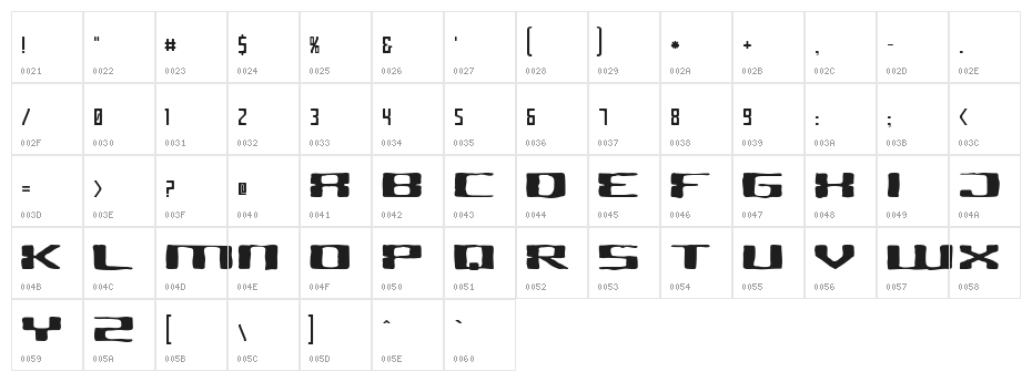CriminalHand Extended Character Map