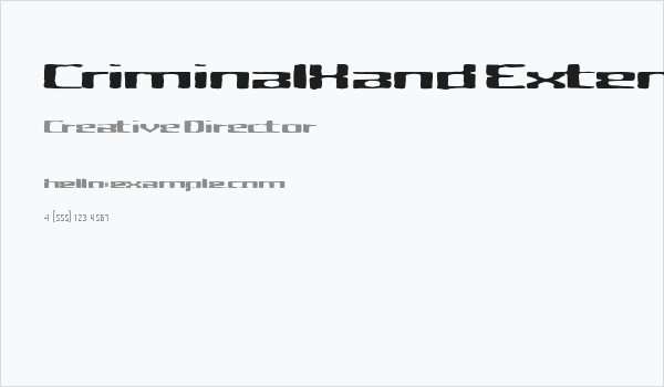 CriminalHand Extended Business Card