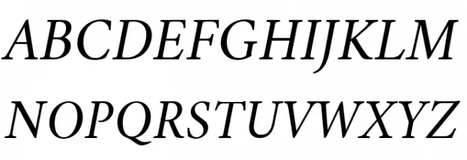 Crimson Italic Caratteri MAIUSCOLE