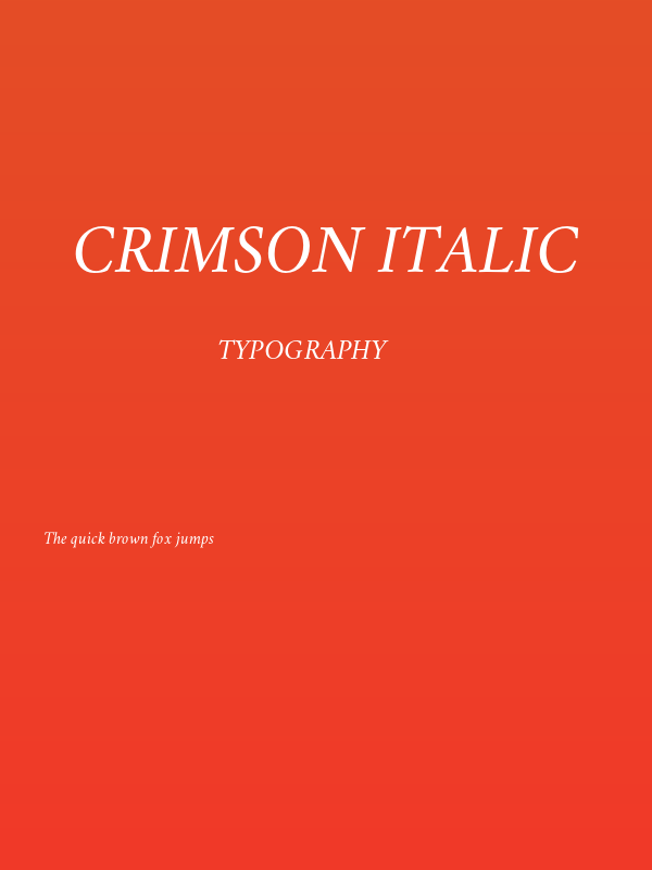 Crimson Italic Poster
