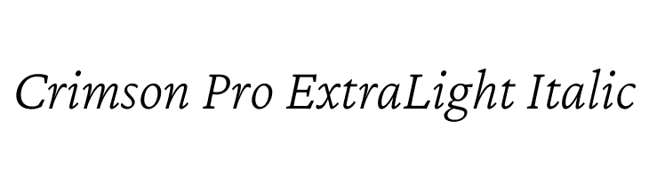 Crimson Pro ExtraLight Italic Font