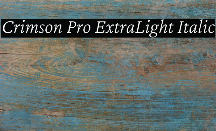 Crimson Pro ExtraLight Italic Font examples