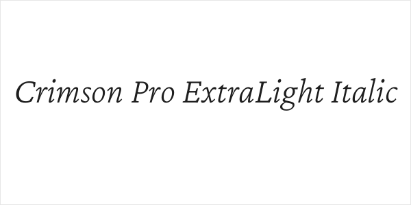 Crimson Pro ExtraLight Italic Logo