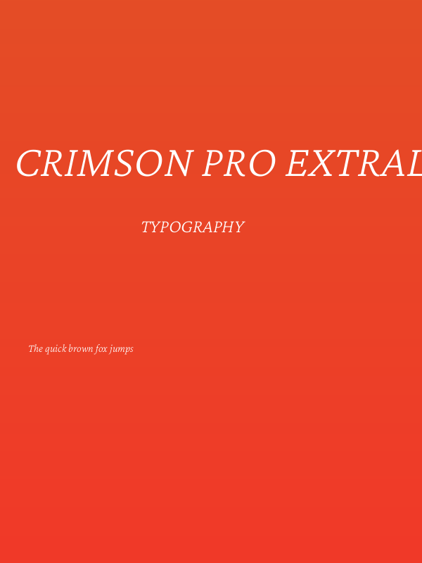 Crimson Pro ExtraLight Italic Poster