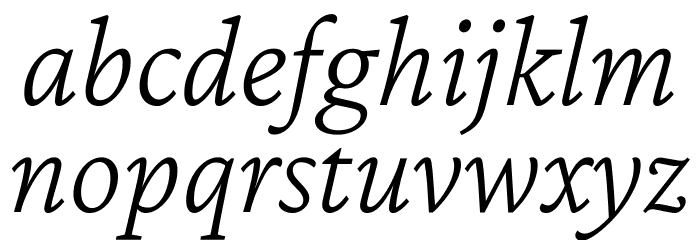 Crimson Pro ExtraLight Italic Font LOWERCASE