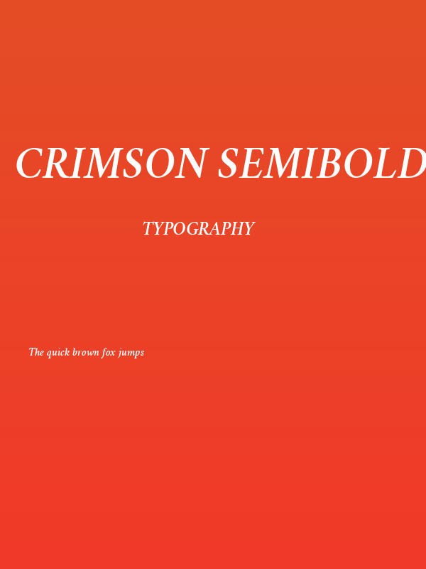 Crimson Semibold Italic Poster