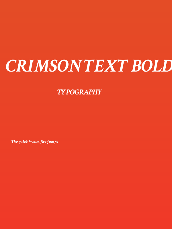 Crimson Text Bold Italic Poster