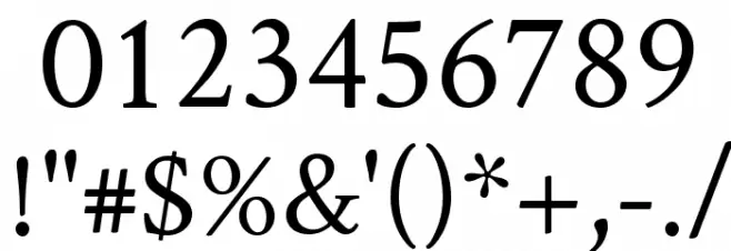 Crimson Text Regular Font OTHER CHARS