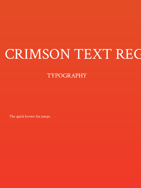 Crimson Text Regular Poster
