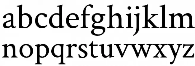 Crimson Text Regular Caratteri MINUSCOLO