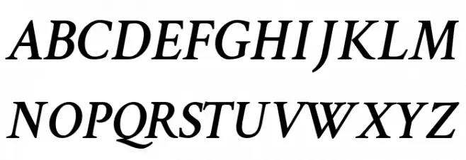 Crimson Text SemiBold Italic Caratteri MAIUSCOLE