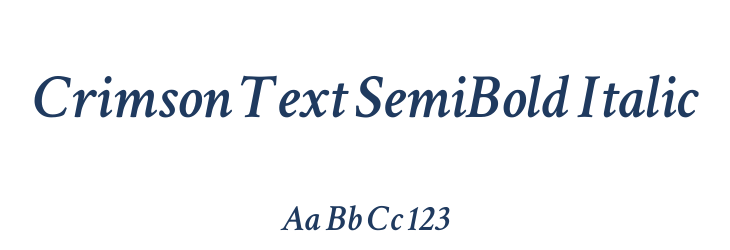 Crimson Text SemiBold Italic Font Preview
