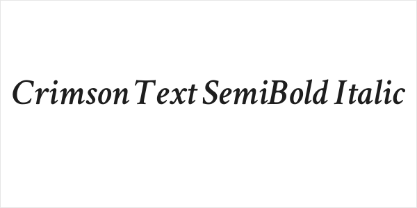 Crimson Text SemiBold Italic Logo