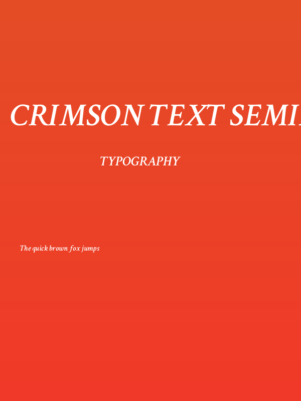 Crimson Text SemiBold Italic Poster