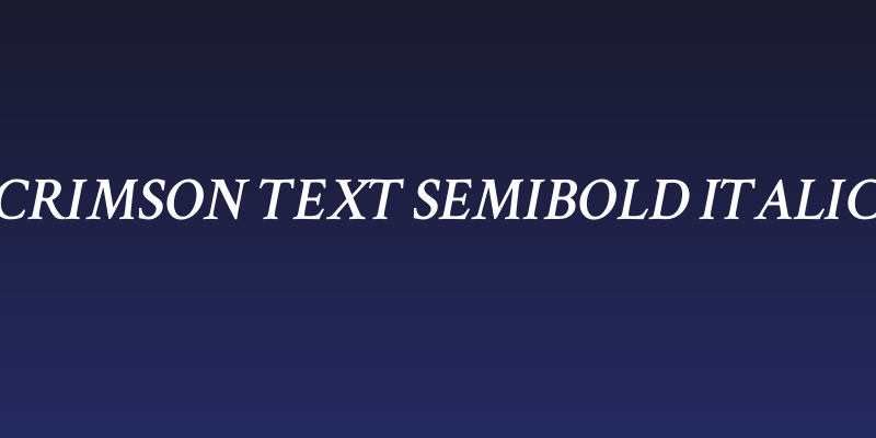 Crimson Text SemiBold Italic Social Header
