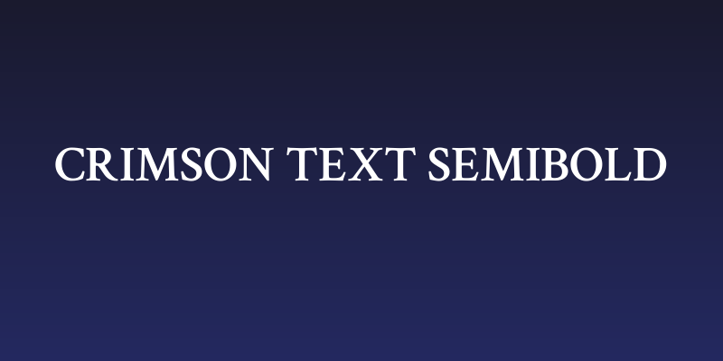 Crimson Text SemiBold Social Header