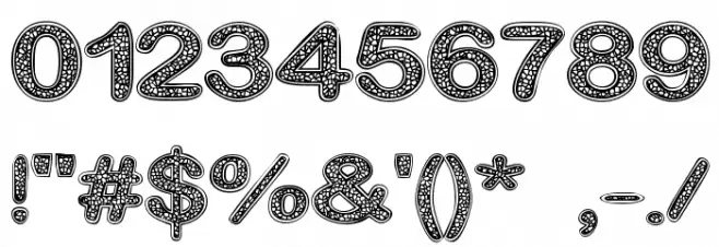 Crinkle Cut Glass Font OTHER CHARS