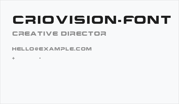 Criovision-Font Business Card