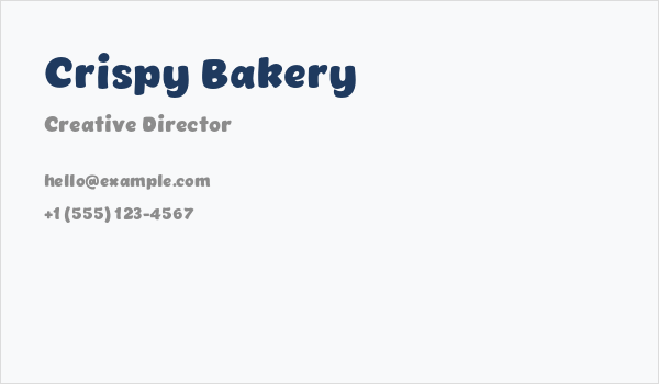Crispy Bakery Business Card