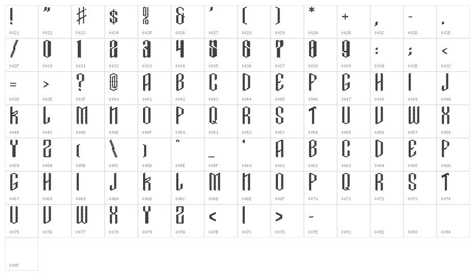 Crissco FP Character Map