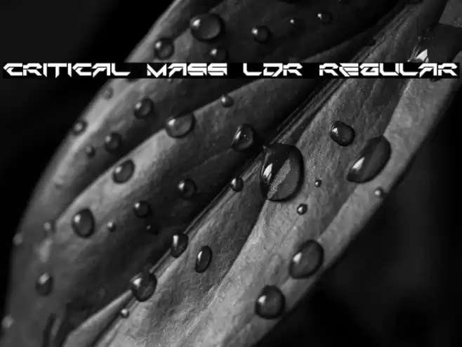 Critical Mass LDR Regular Font examples