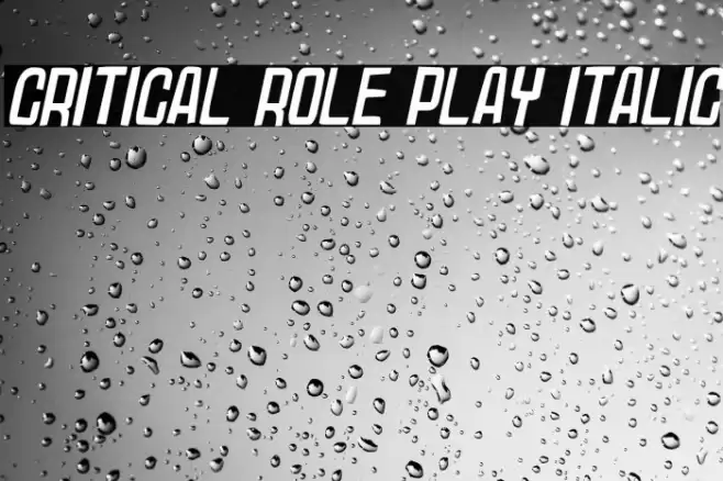 Critical Role Play Italic Font examples