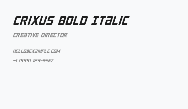 Crixus Bold Italic Business Card
