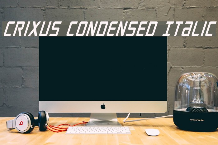 Crixus Condensed Italic Example 1