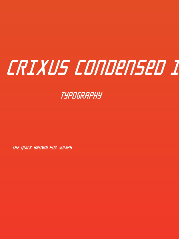 Crixus Condensed Italic Poster