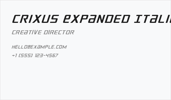Crixus Expanded Italic Business Card