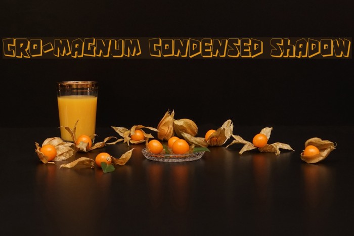 Cro-Magnum Condensed Shadow Font examples