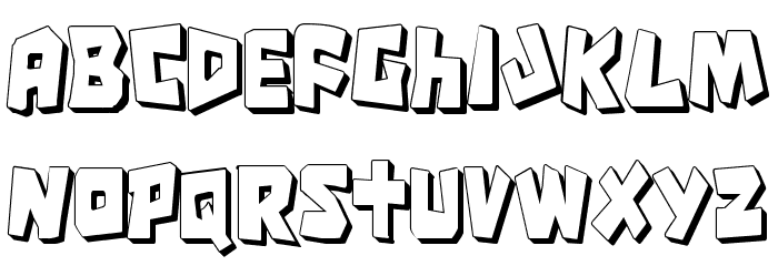 Cro-Magnum Condensed Shadow Font LOWERCASE
