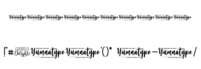 Crofelo Delight Personal Use Font OTHER CHARS