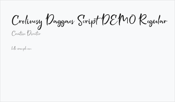 Crolinesy Daggaes Script DEMO Regular Business Card